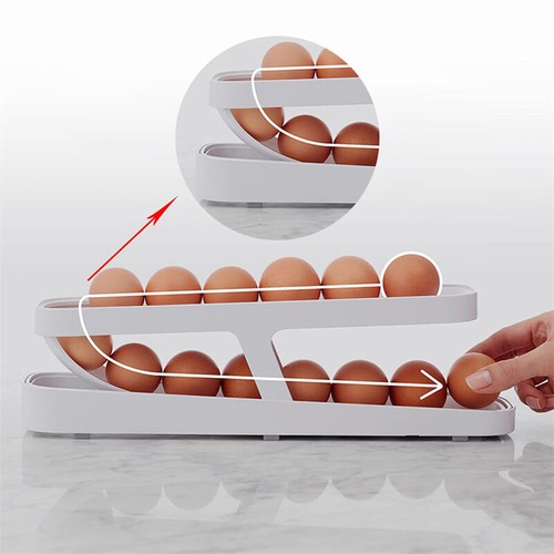 Automatic Scrolling Egg Rack Storage Box Rolldown Refrigerator Egg Dispenser - Picture 2 of 8