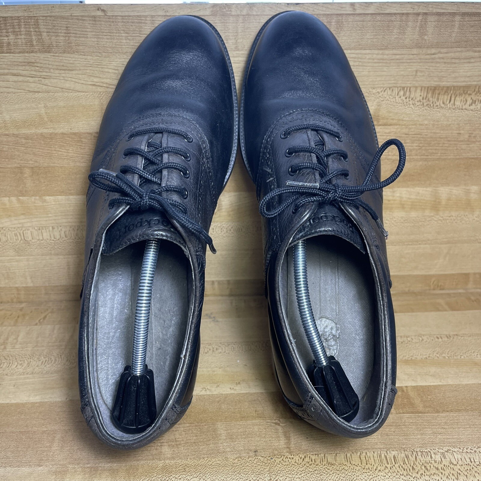 SAOLA Scarpe eleganti Rockport da uomo taglia 13M Oxford Gortex punta tonda pelle di ciottoli nere