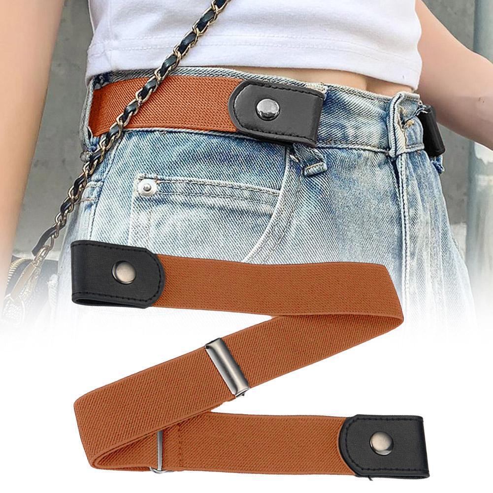 Buckle Free Elastic Invisible Waist Belt For Jeans W9 Men Bulge Women U1S1