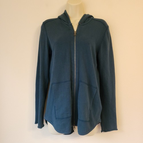 ATM Anthony Thomas Melillo Zip Front French Terry Hoodie blau Gr. S/P Athleisure