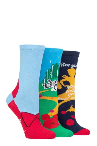 The Wizard of Oz Gift Womens' Novelty Soft Cotton Socks Multipack of 3- SOCKSHOP - Picture 6 of 6