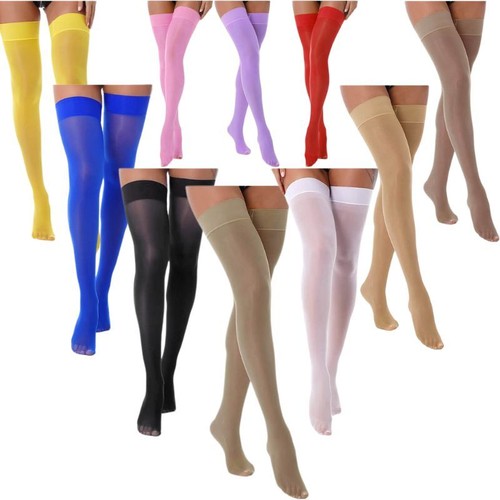 Women Mesh Sheer High Thigh Pantyhose Stocking See-through Long Socks Sexy Tight - Picture 3 of 61