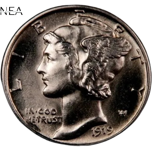 1919 Mercury Dime ~ Gem BU (Full Split Bands - FSB) ~~ 90% Silver