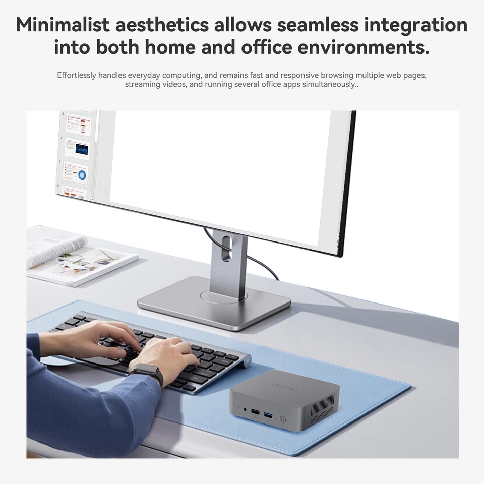 OUMAX N Intel Alder Lake N95 4C/4T DDR4 3200MHz 8GB+256GB 3.4GHz Game Mini PC - Image 2 of 4