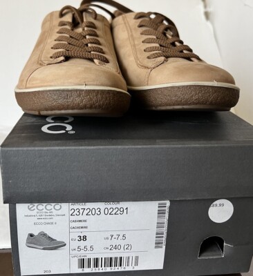 Ecco Womens Chase II Tie Sneakers Shoes Size 7-7.5 EU 38 - Cashmere Color