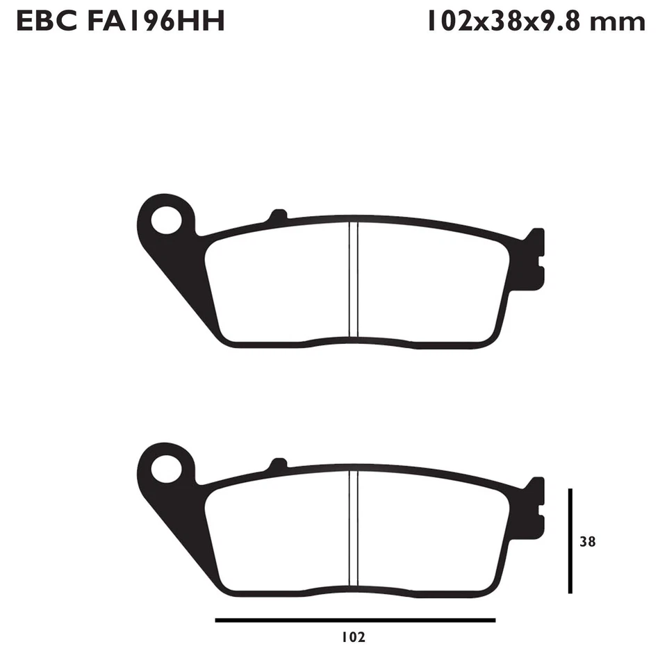 EBC FA196HH Sintered Brake Pads X2 for Victory Hard Ball 11-13 - Image 2 of 4