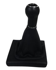 SCHALTSACK + SCHALTKNAUF passend für  VW GOLF 2 3  Polo 6N  ECHT LEDER / schwarz