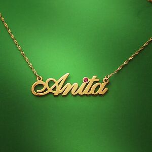 Personalized Necklace - 14k Gold Name Necklace - Custom made jewelry real gold | eBay