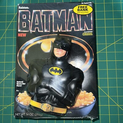 Ralston - Factory Sealed 1989 Batman Cereal Box With Bank RARE SEALED