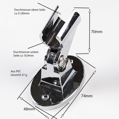 Supporto Parete Per Doccia - Braccio Doccia In Ottone Cromato, Fissaggio A 1 O 2 Fori
