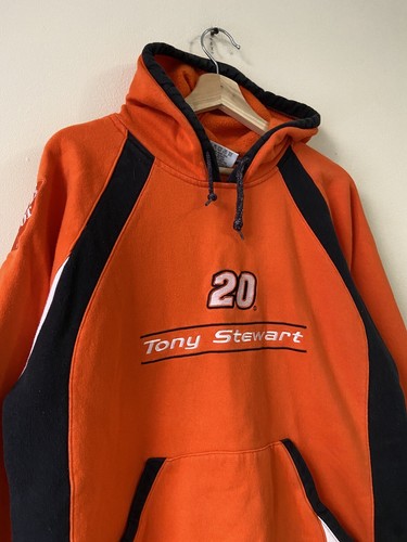 Vintage Chase Authentics Tony Stewart NASCAR Home Depot Orange Hoodie Sweatshirt - Picture 2 of 5