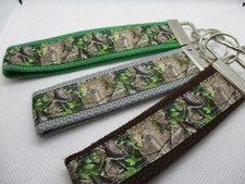 Tree Wood Camouflage Ribbon on Strong Webbing Key Fob Keychain Wristlet (Camo)