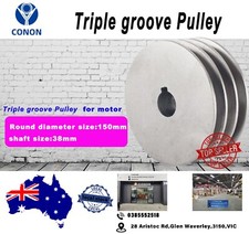 Triple groove Cast Iron Pulley 150mm shaft size 38mm V type A section
