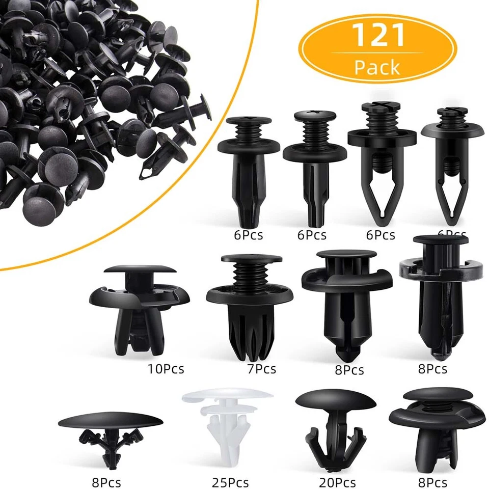 121 ШТ. Для Honda Крыло Дверь Капот Бампер Отделка Зажим Корпус Фиксатор Ассортимент Комплект - Изображение 2 из 4