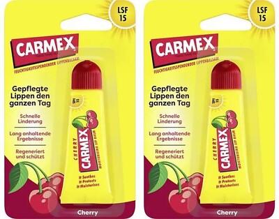   CARMEX Original Cherry Lippenbalsam Kirsche Geschmack LSF 15 Lip Balm 2x 10g  