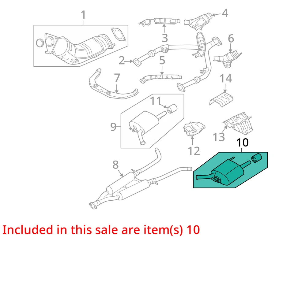 Silenciador de escape trasero izquierdo lado del conductor OE envío gratuito para Nissan Altima 2015-2018 Foto 2 de 4