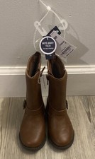 New With Tag Osh Kosh Lumi Riding Boots Toddler Girls Size 4 M Brown MSRP 48