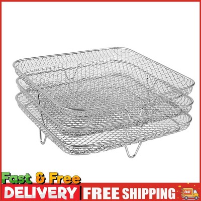 3-lagiger Bräter Stapelbar Gitter für Familie Backen Outdoor Camping Grill