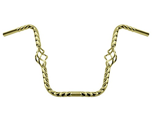 GOLD Caged Twisted Bicycle Handlebar 16"H x 33"W Lowrider Cruiser Bikes - 第 1/1 張圖片