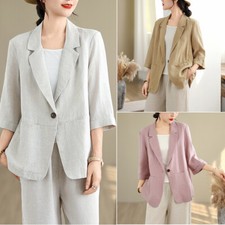 Women's Blazer Long Sleeve Jackets Lightweight Business Casual Thin Coats Suits
