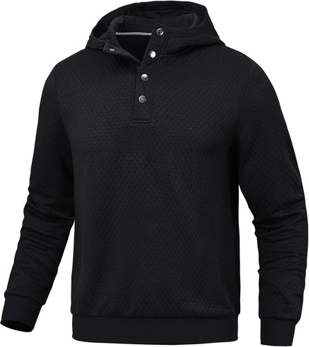 Men's Hoodie Sweatshirt Long Sleeve Casual Pullover Waffle Fashion Hooded Sweats