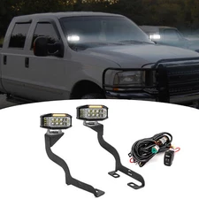 3.5'' LED Pods Ditch Light Kit - Amber DRL+Strobe For 99-07 F250 F350 Super Duty