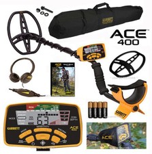 Garrett ACE 400 Metal Detector with Waterproof Coil and 50" Carrybag