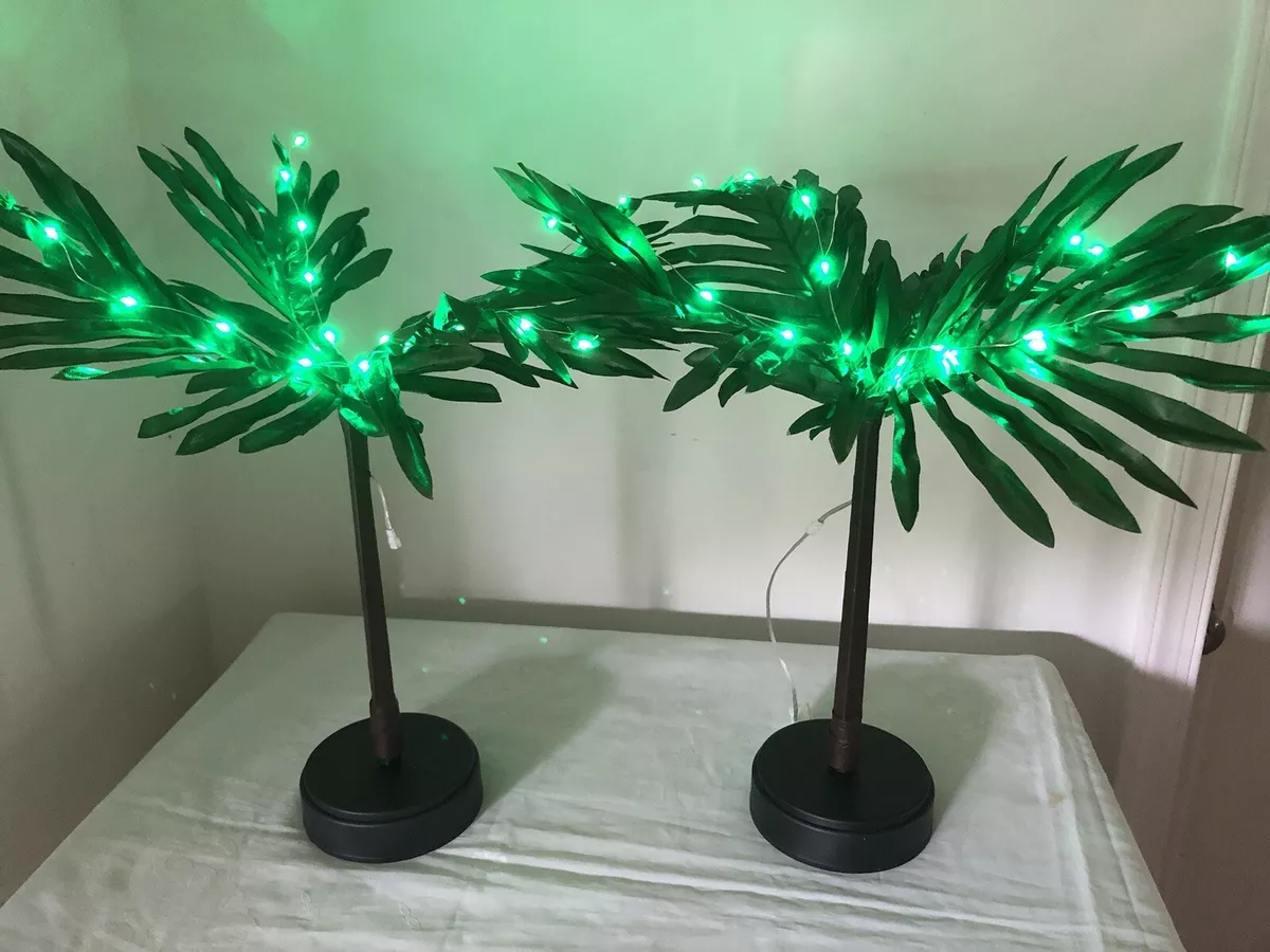 2 Pack Lighted Palm Tree for Table Decor 25 Light Up Palm Tree