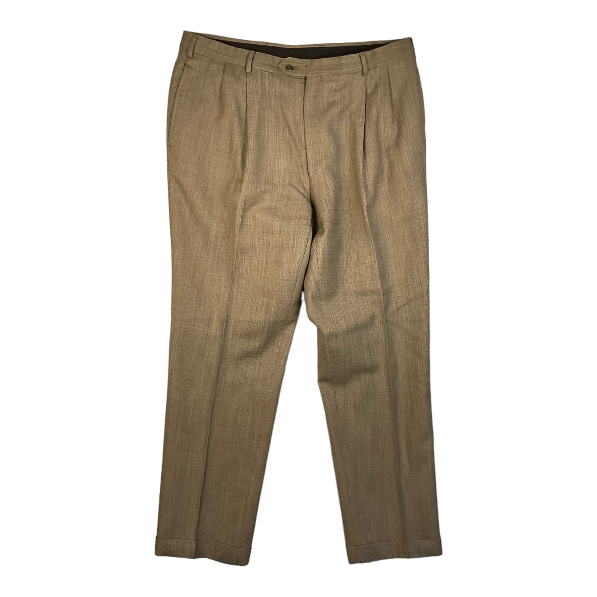 Jos A Bank Mens Dress Pants 100% Wool Tic Weave Executive Collection Size 38R