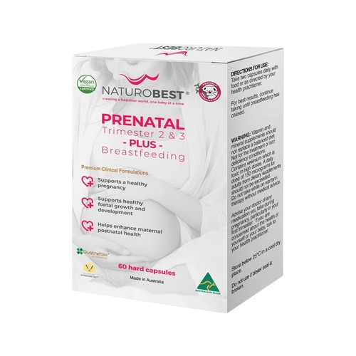 2 x NaturoBest Prenatal Trimester 2 & 3 Plus Breastfeeding 60 Capsules - Picture 2 of 3