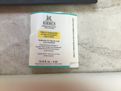 NEW Luxury Kiehl's Truly Targeted Acne-Clearing Solution 2% Salicylic acid 4 ml!