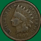 1909 Indian Head Cent Good G Coin #34746