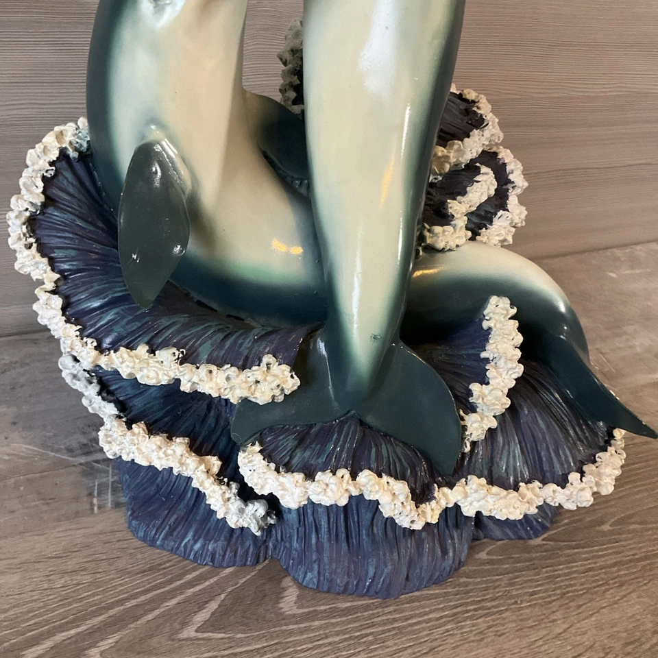 Столик торцевой из стекла смолы Surfacing Dolphin ограниченное издание товары aprox высота 19 дюймов морской - Изображение 4 из 4