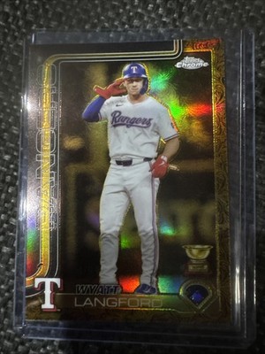 2025 Topps Gilded Collection WYATT LANGFORD #28 Gold Chrome #84/99 Texas Rangers