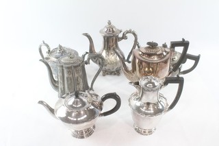 Vintage Silver Plate Teapots Inc High Relief Detail & Georgian Style 5064g