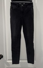 Old Navy Womens High Rise Rockstar Super Skinny Jeans Size 00 Ribbed Bottoms