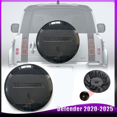 Black Tire Cover Plastic Portecor Fits For Defender 90 110 130 2020-2024 2025