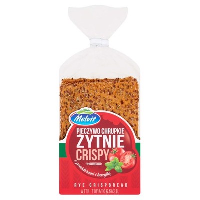 5906827017830 Melvit Crispy Pieczywo chrupkie żytnie z pomidorami i bazylią 130 
