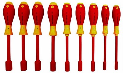 Wiha 32288 9 Piece Insulated Softfinish Nut Driver Set - Inch
