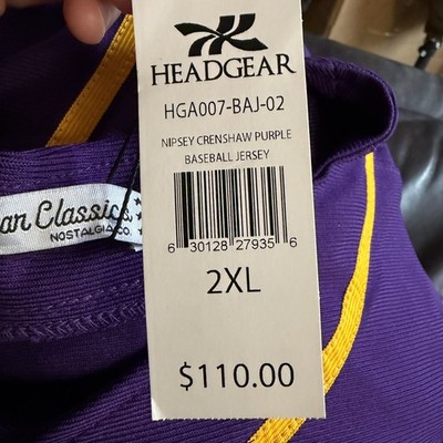 Headgear Classics Nipsey Crenshaw Baseball Jersey Purple Yellow