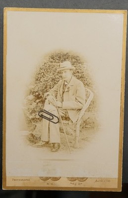 Photo CDV KAB Portrait Man Hat Ajaccio France Model Name Suit Boy Youth