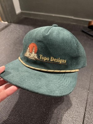Topo Designs Green Corduroy Hat Tree Scene NWT