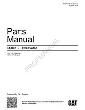 Caterpillar Cat 313D2 L Excavator Parts Catalog Manual ser LCY1-Up MFX1-Up
