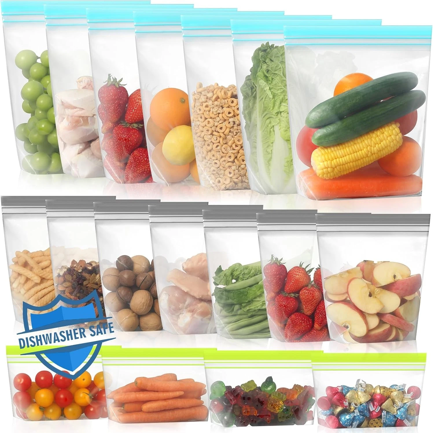18 Pack Reusable Freezer Bags Dishwasher Safe
Opens in a new window or tab