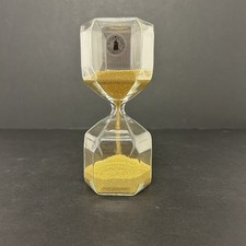 IKEA Tillsyn Clear Glass Hourglass Timer With Gold Colour Beads Handmade Decor