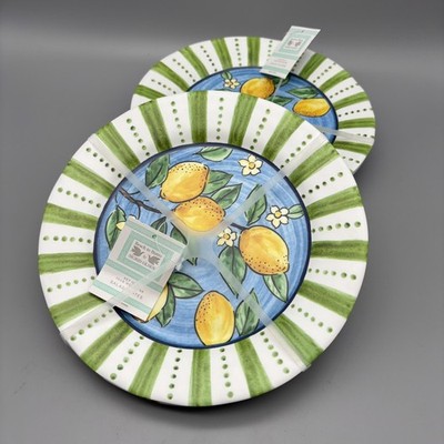 Beach To Bistro Sigrid Olsen 100% Melamine  Lemon  Salad Dessert Plates Set Of 8