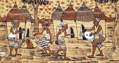 Its a Party African Mud cloth artwork-DPAT500