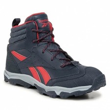 NIÑOS Reino Unido Talla 11 - Reebok Botas de Senderismo Resistentes Trail Azul Marino Rojo