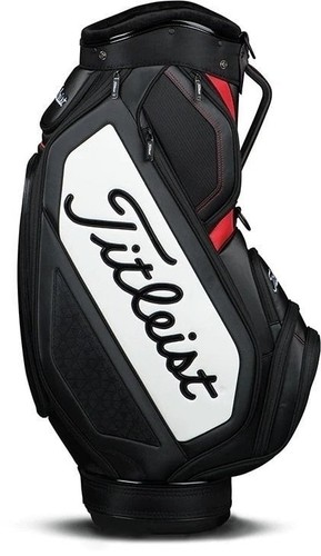 BOLSO CARRO PERSONAL TITLEIST TAMAÑO MEDIANO 6 VÍAS NEGRO ROJO BLANCO NUEVO