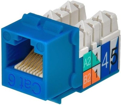 Cat6 Punch Down Keystone Jack Blue
